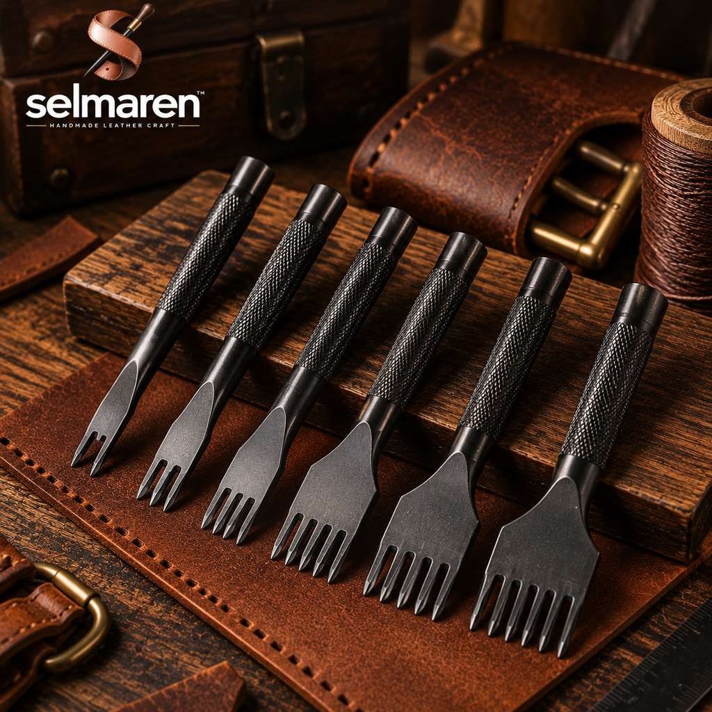 Leather Stitching Chisel Set – Premium Leather Pricking Irons for Handmade Crafts