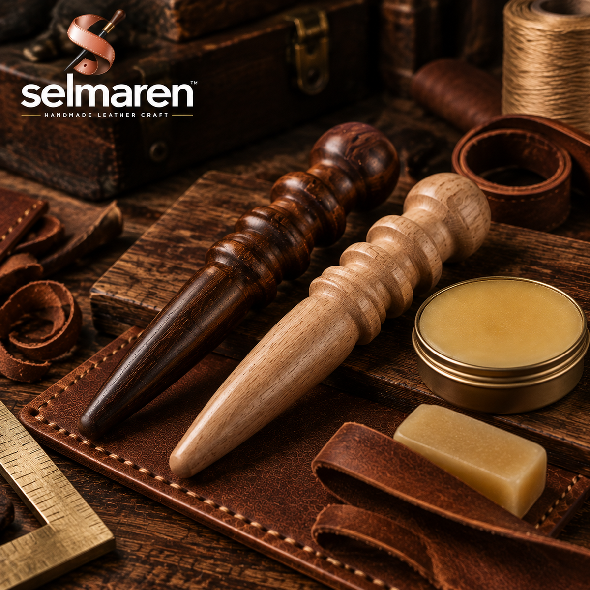 Leather Burnishing Tool Set – Wooden Edge Polishing Tools