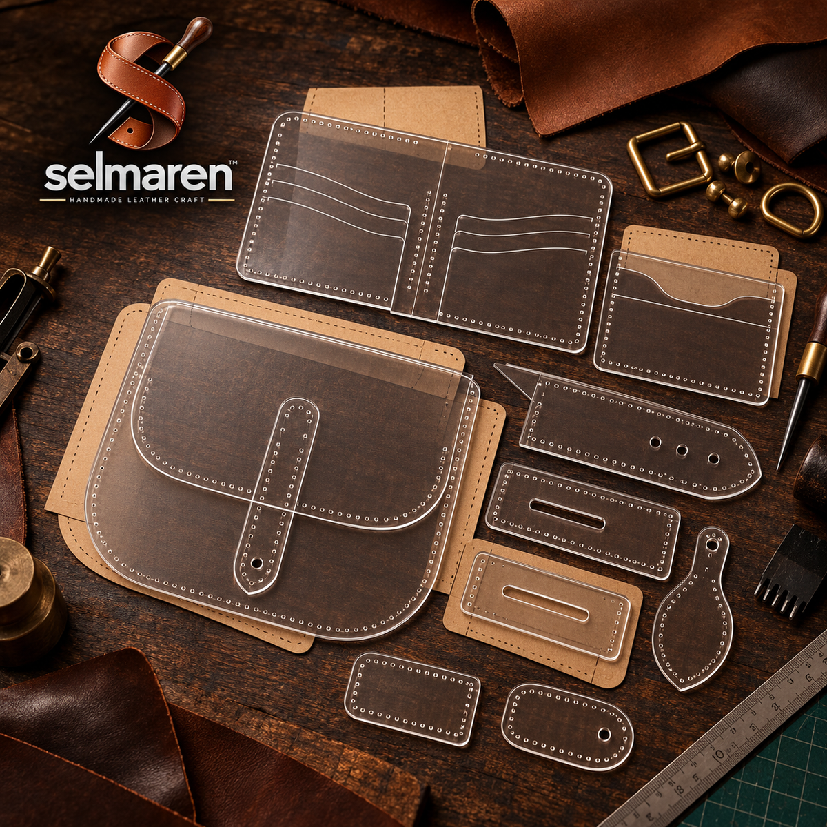 Leather Pattern Template Set – Reusable DIY Craft Templates