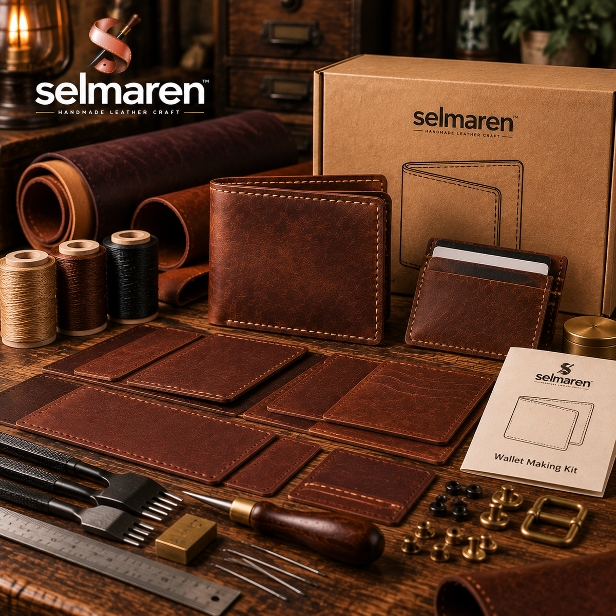 Leather Wallet Making Kit – DIY Handmade Wallet Craft Set