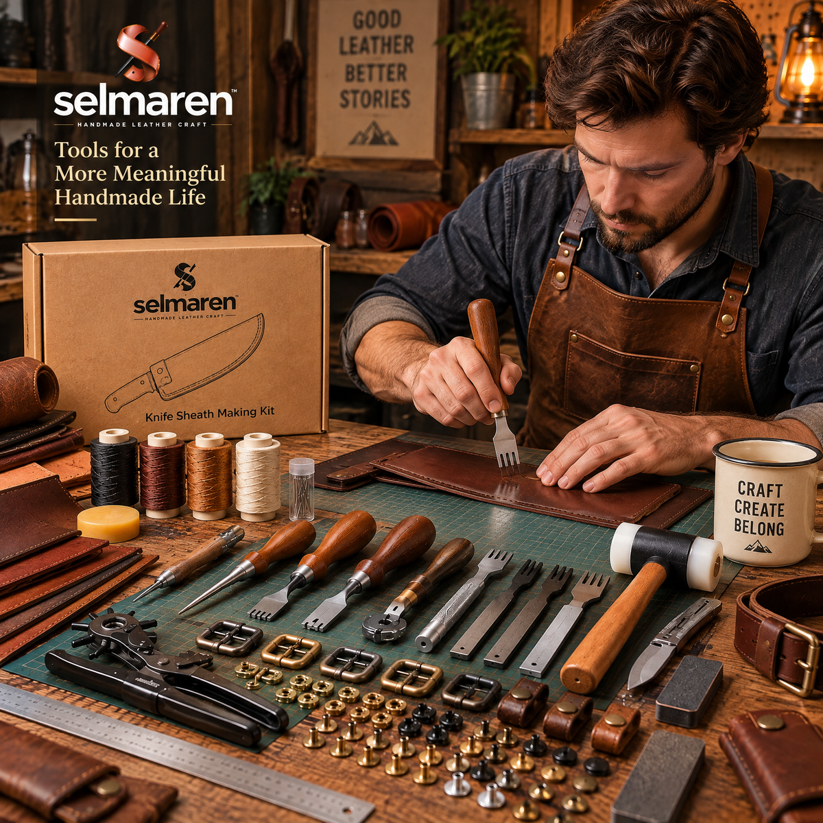 Leather Knife Sheath Making Kit – DIY Custom Sheath Craft Set