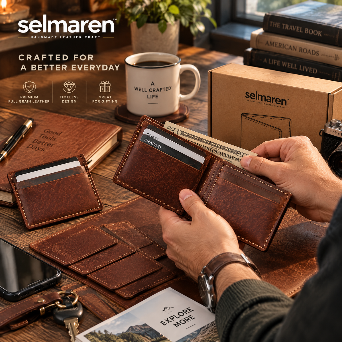 Leather Wallet Making Kit – DIY Handmade Wallet Craft Set