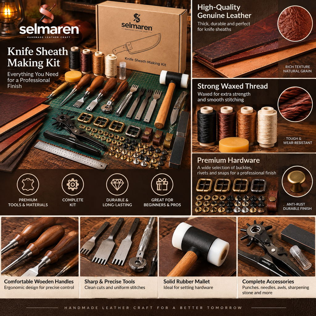 Leather Knife Sheath Making Kit – DIY Custom Sheath Craft Set