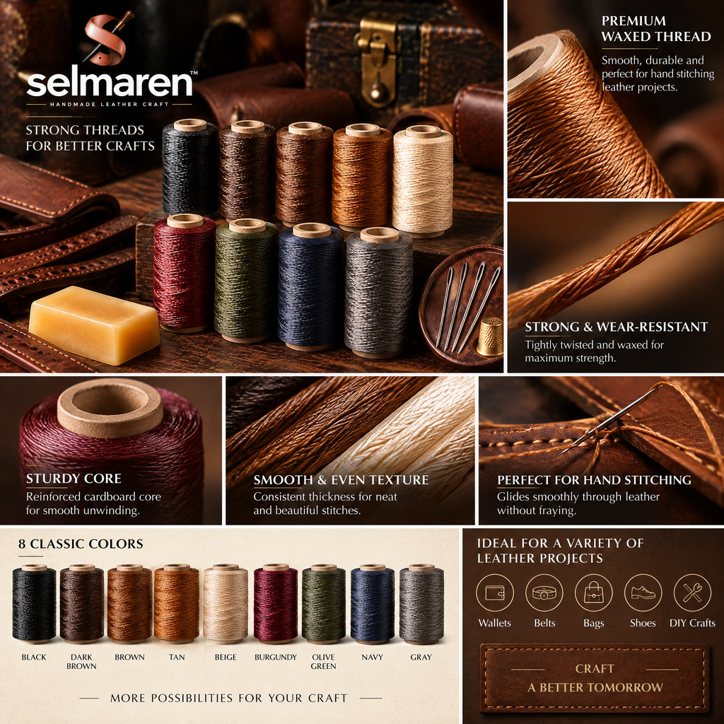 Waxed Leather Thread Kit – Premium Sewing Thread Set