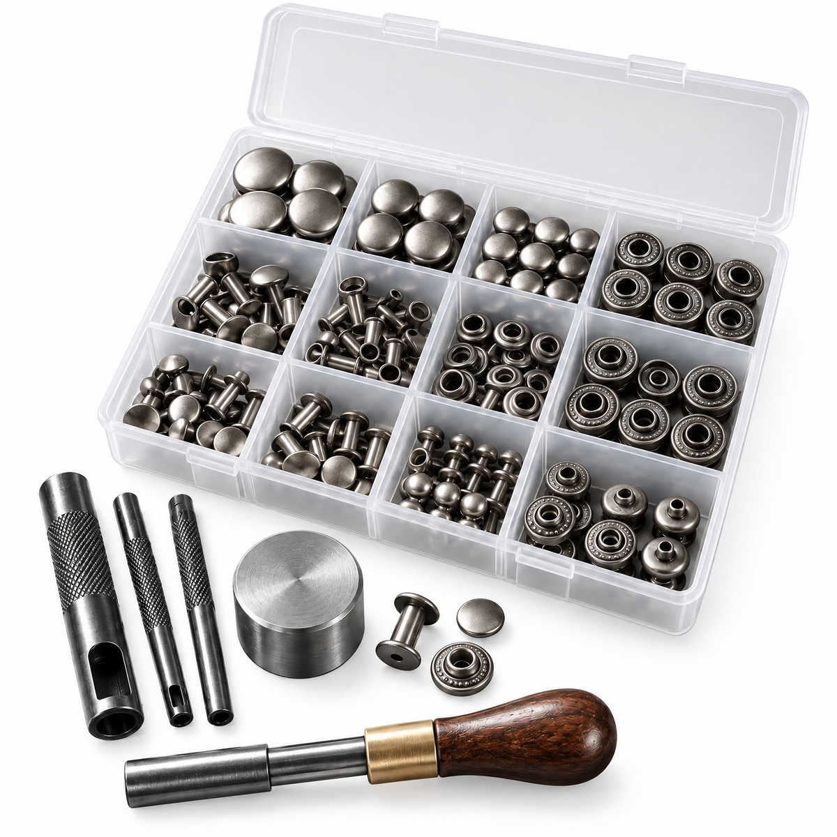 Leather Rivet & Snap Kit – Complete Fastener Set for Leather Crafts